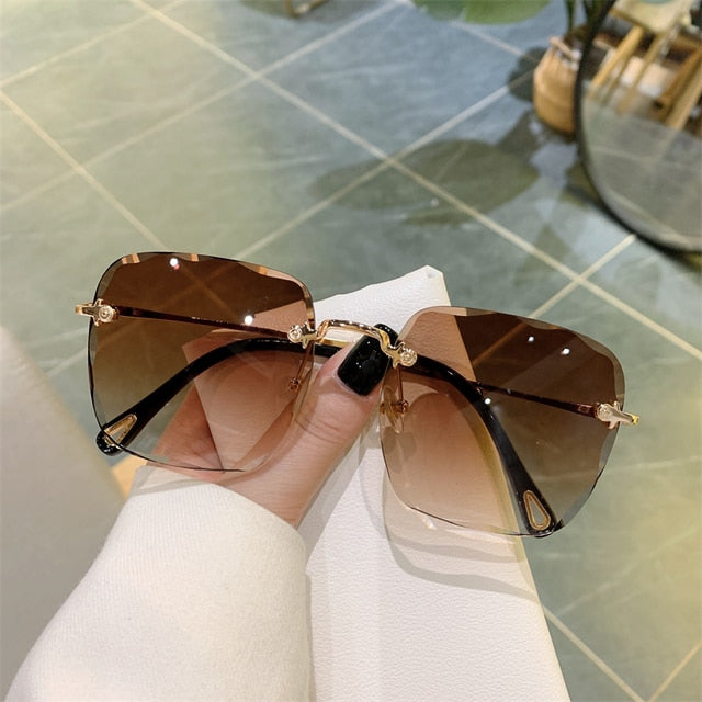 Vintage Clip Frameless UV Sunglasses