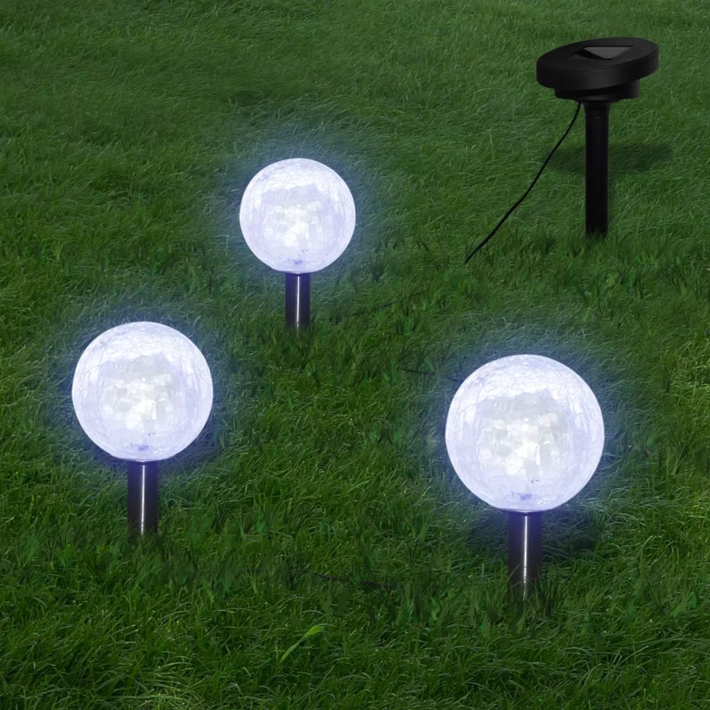 vidaXL 3/6x Solar Bowl LED Garden Lights with Spike Anchors & Solar Panel-1
