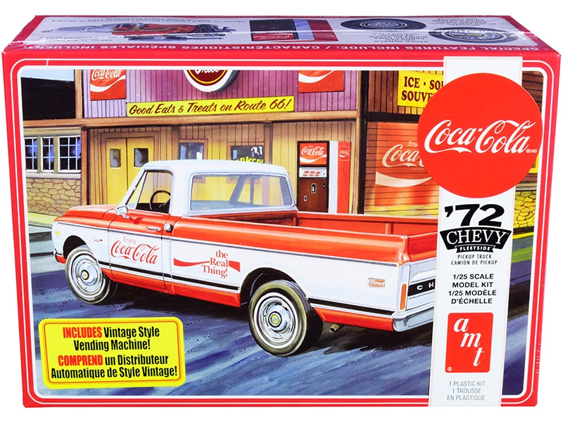 Skill 3 Model Kit 1972 Chevrolet Fleetside Pickup Truck with Vending Machine "Coca-Cola" 1/25 Scale Model by AMT