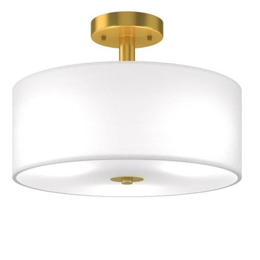 Modern 3-Light Ceiling Mount Glass Pendant Drum Lamp Chandelier White Bronze