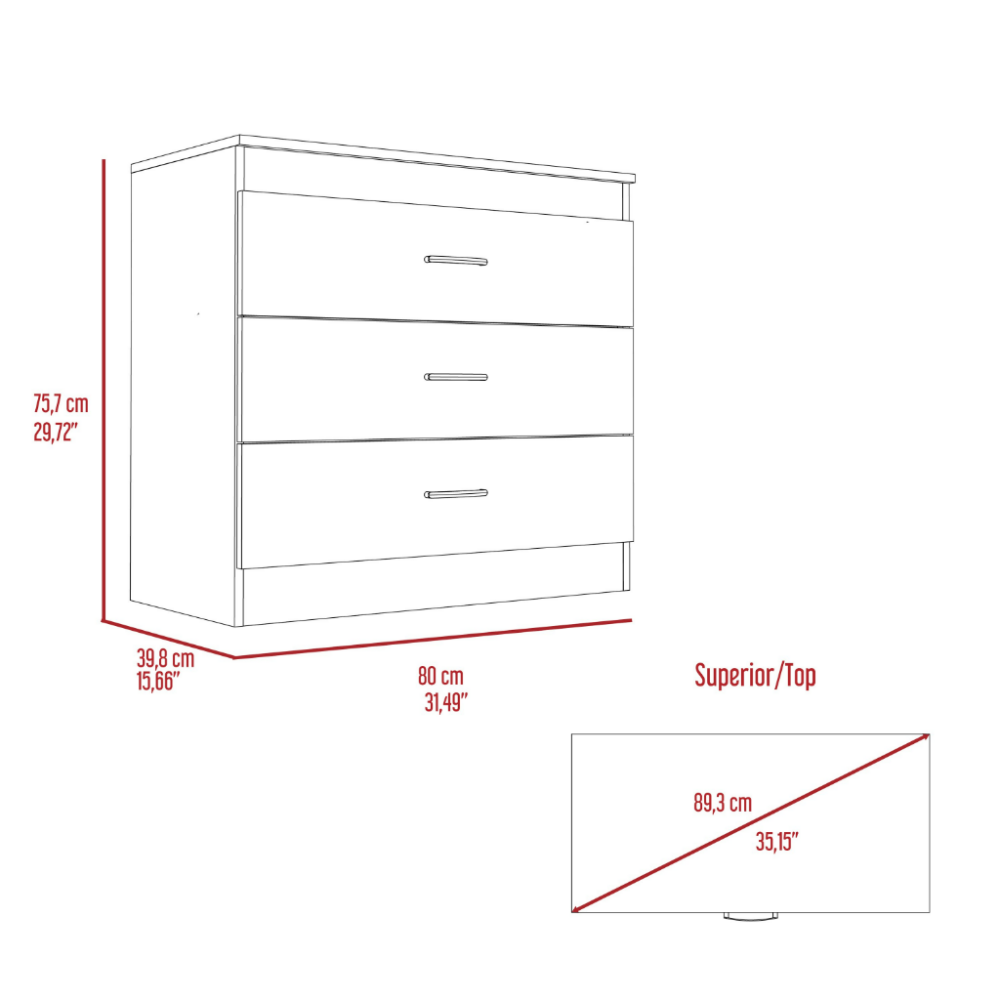 6 Drawer Double Dresser Tronx, Superior Top, Light Gray Finish-7