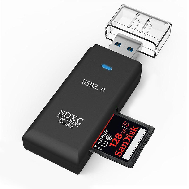 USB 3.0 Multi-function SD Memory Card Reader for SDHC SDXC MMC  black