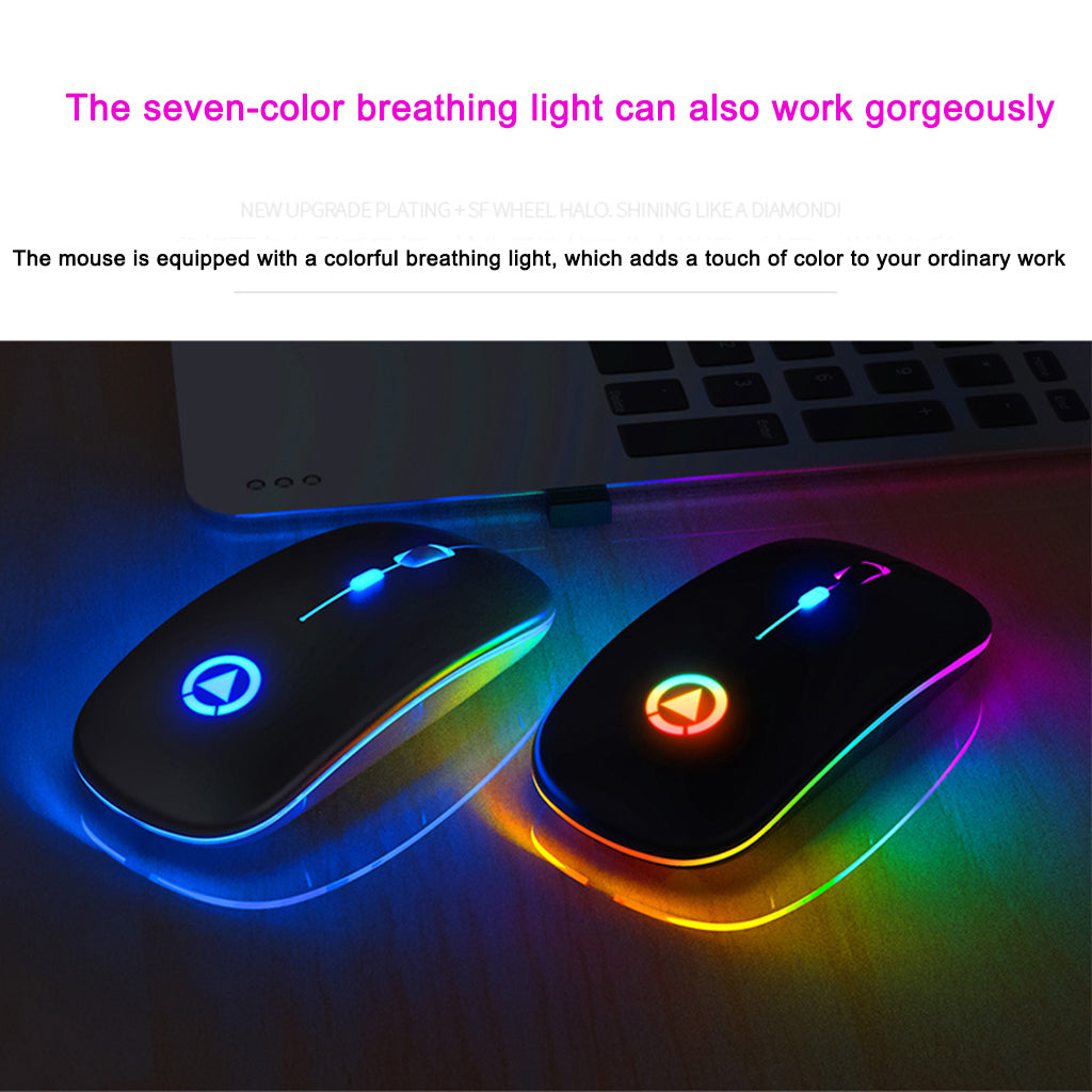 Wireless  Gaming  Mouse 2.4G Luminous Mouse For Pc Laptop Desktop Usb Recharing Pink