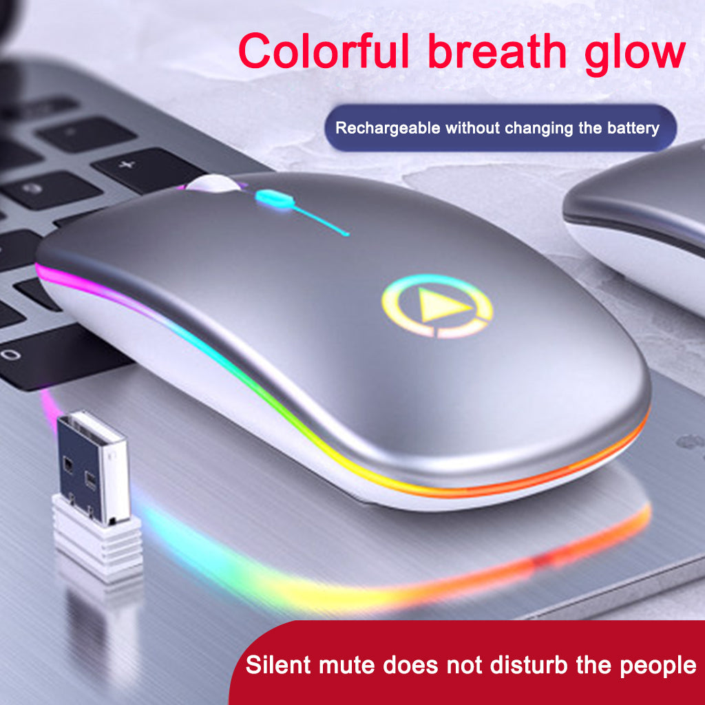 Wireless  Gaming  Mouse 2.4G Luminous Mouse For Pc Laptop Desktop Usb Recharing Pink