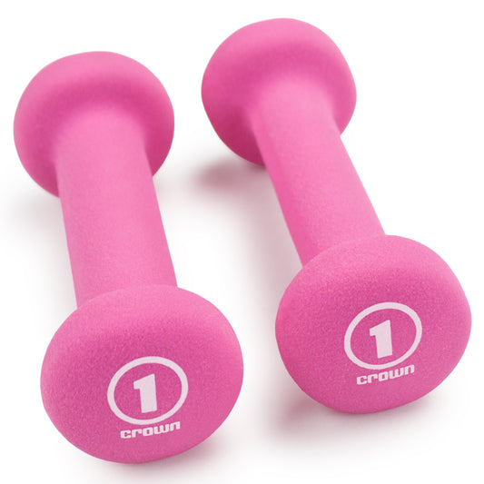 Pair of 1lb Fuchsia Neoprene Body Sculpting Hand Weights