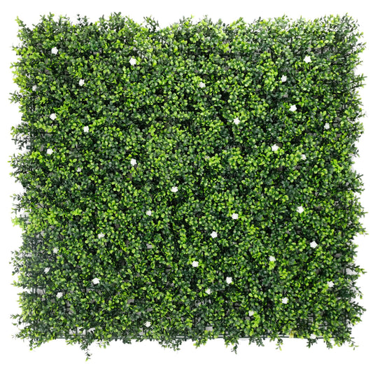 White Flowering Artificial Boxwood Wall 40" x 40" 11SQ FT - American Smart