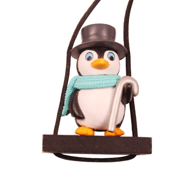 Swing Sled Penguin Car Pendant