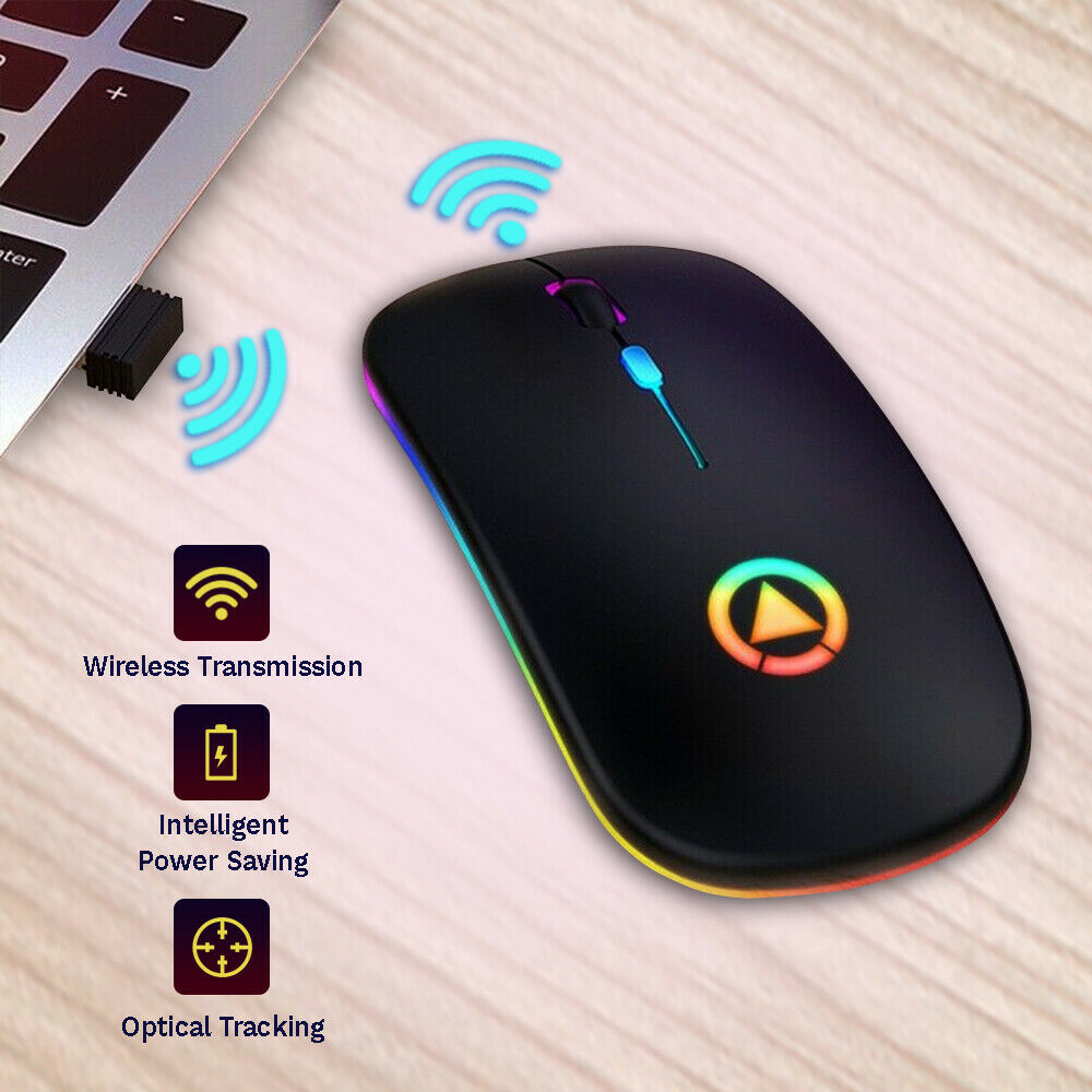 2.4GHz RGB Wireless USB Rechargeable Mouse - American Smart