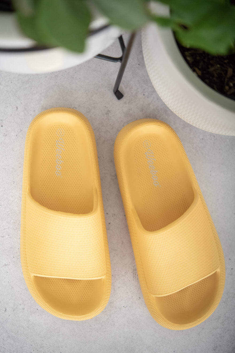 Yellow Slide-On Sandals - American Smart