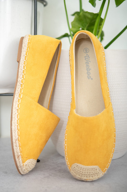 Casual Yellow Espadrille Shoes - American Smart